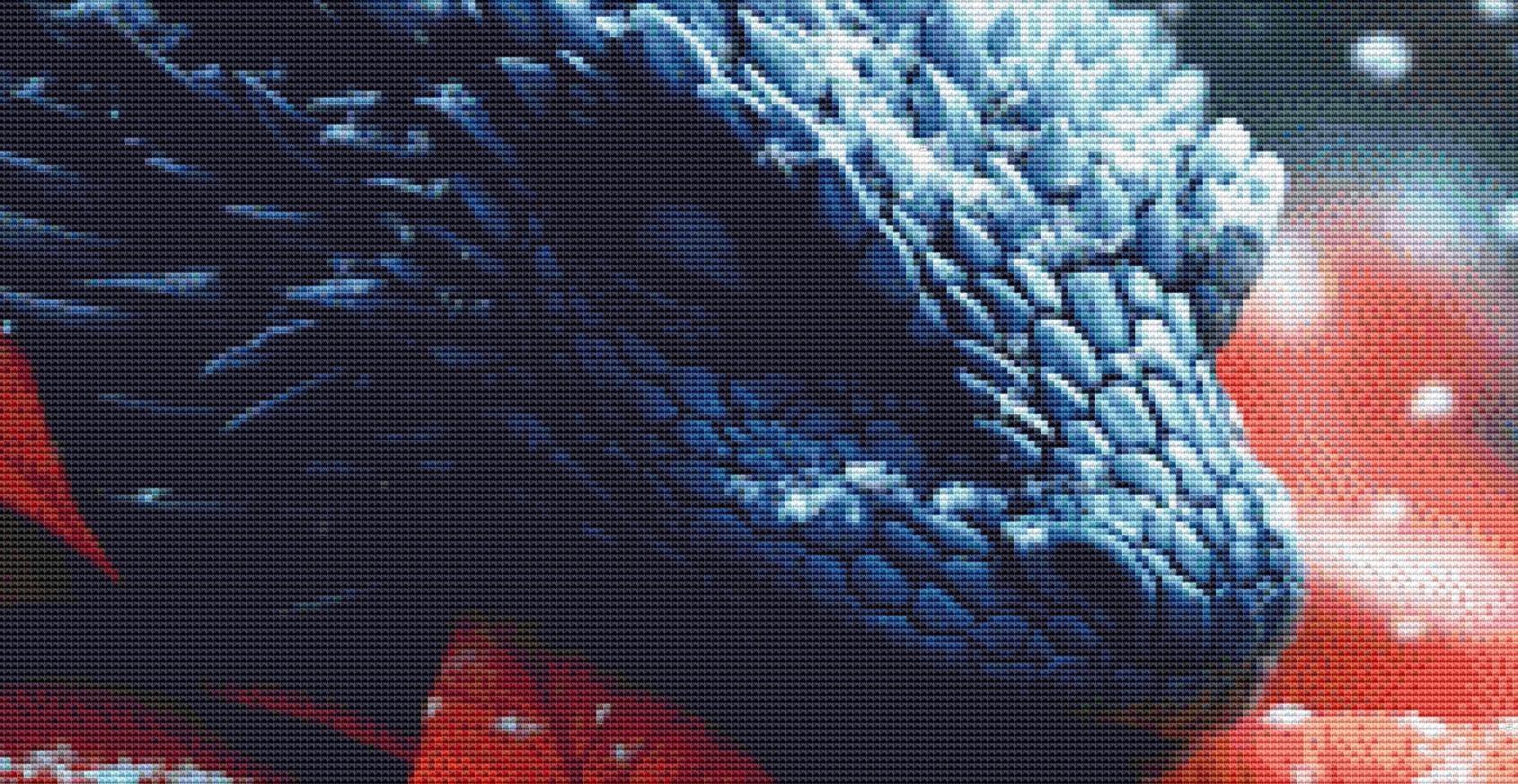 Holly Dragon counted cross stitch pattern by Serr.Kai A Quill & Ink