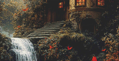 The Waterfall House (Max Size/Color) counted cross stitch pattern by Eder Jose Rosa