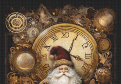 Steampunk Santa counted cross stitch pattern by AdneLStudio