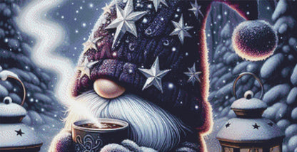 Starry, Starry Gnome counted cross stitch pattern by AdneLStudio