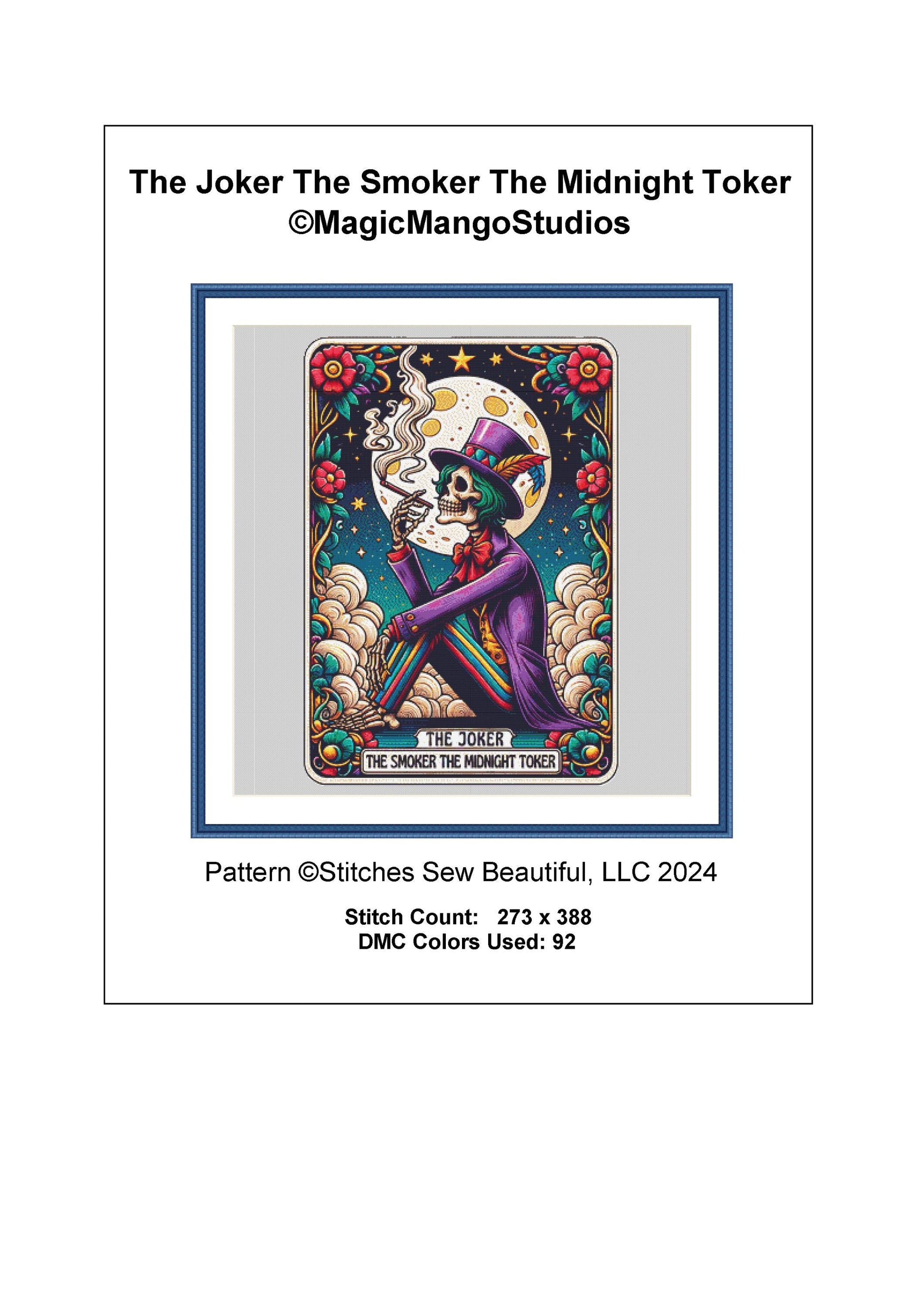 The Joker The Smoker The Midnight Toker counted cross stitch pattern by MagicMangoStudios