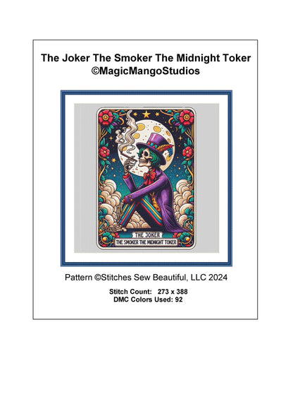 The Joker The Smoker The Midnight Toker counted cross stitch pattern by MagicMangoStudios