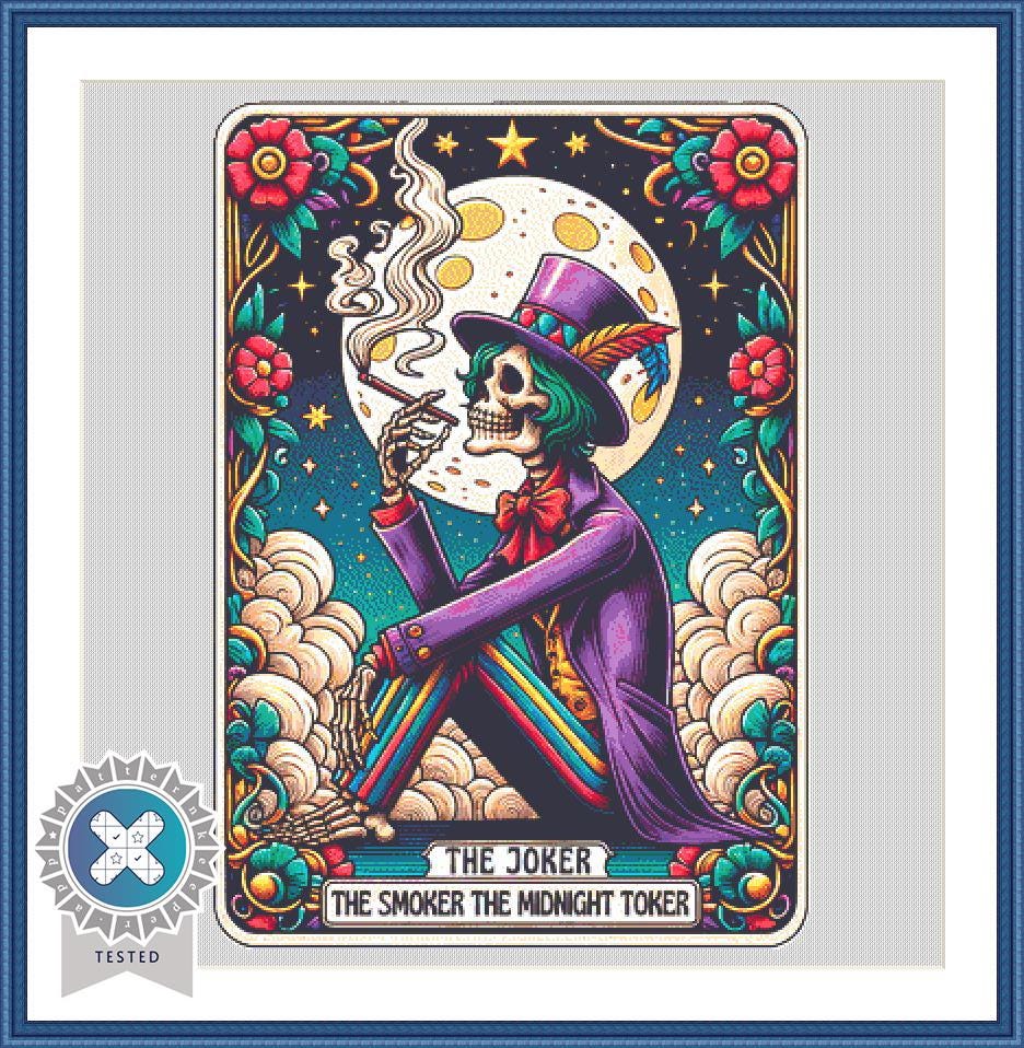 The Joker The Smoker The Midnight Toker counted cross stitch pattern by MagicMangoStudios