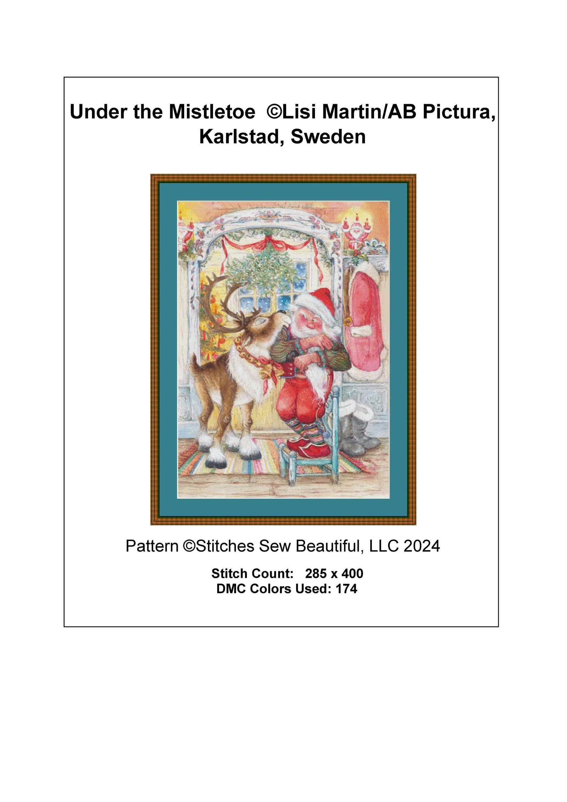 Under the Mistletoe counted cross stitch pattern by Lisi Martin/AB Pictura, Karlstad, Sweden