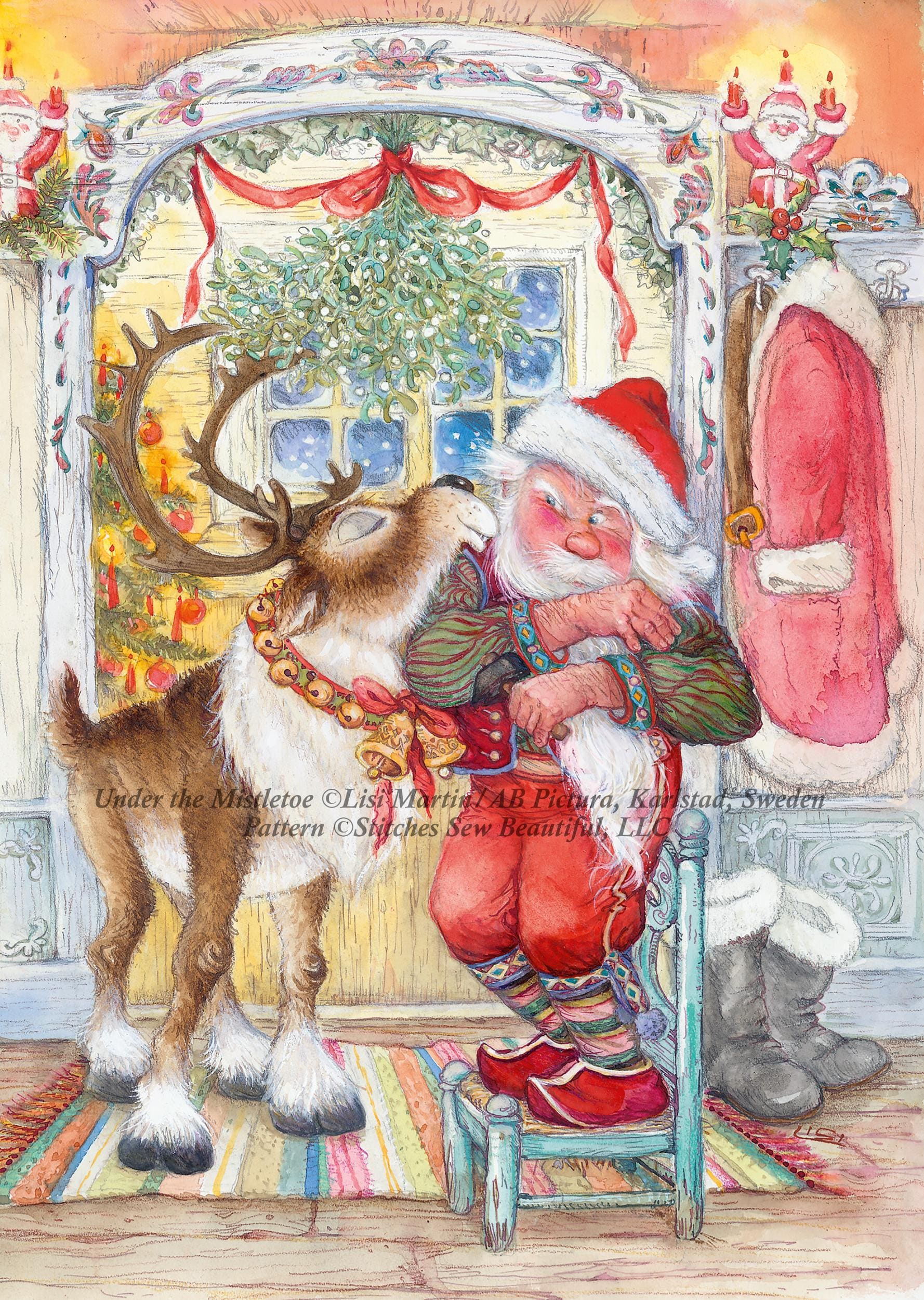 Under the Mistletoe counted cross stitch pattern by Lisi Martin/AB Pictura, Karlstad, Sweden