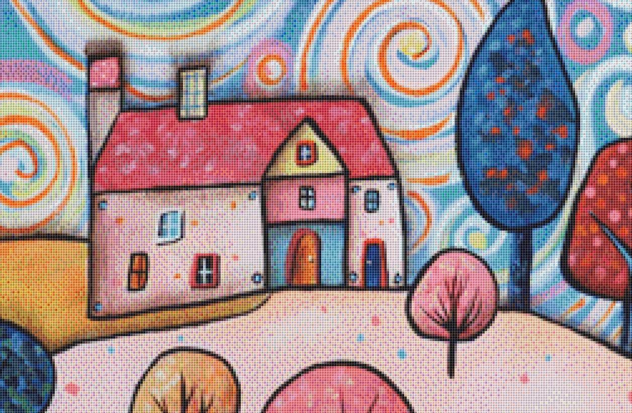 Pastel Landscape (Max Size/Color) counted cross stithc pattern by Karla Gerard