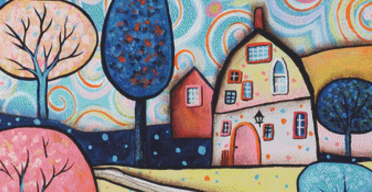 Pastel Landscape (Max Size/Color) counted cross stithc pattern by Karla Gerard
