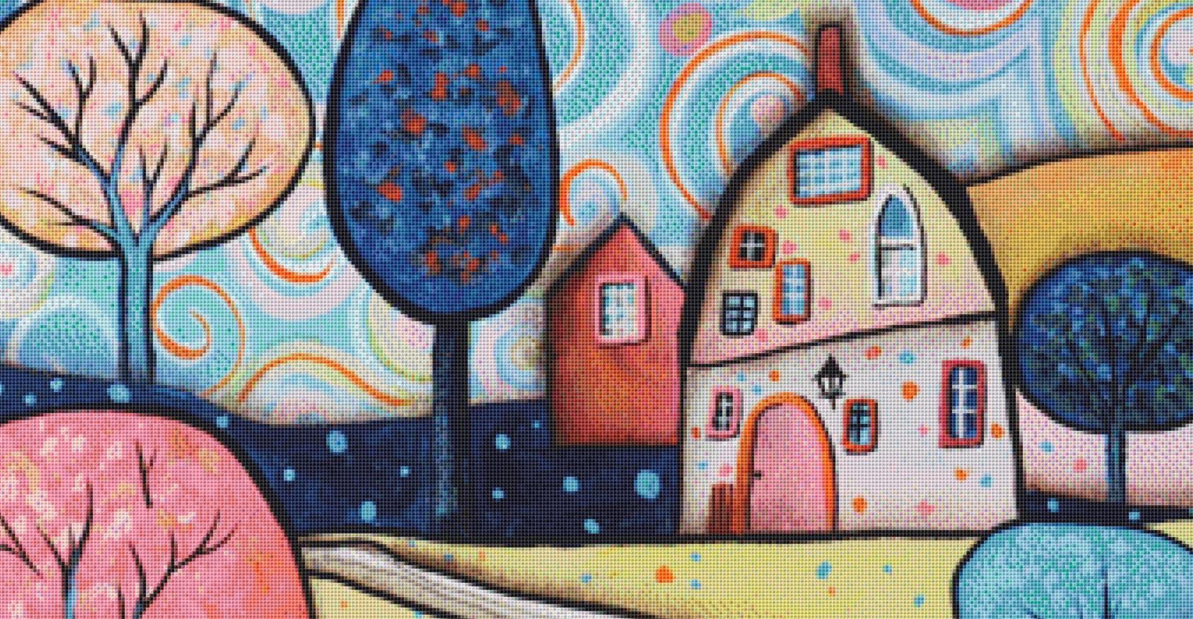 Pastel Landscape (Max Size/Color) counted cross stithc pattern by Karla Gerard