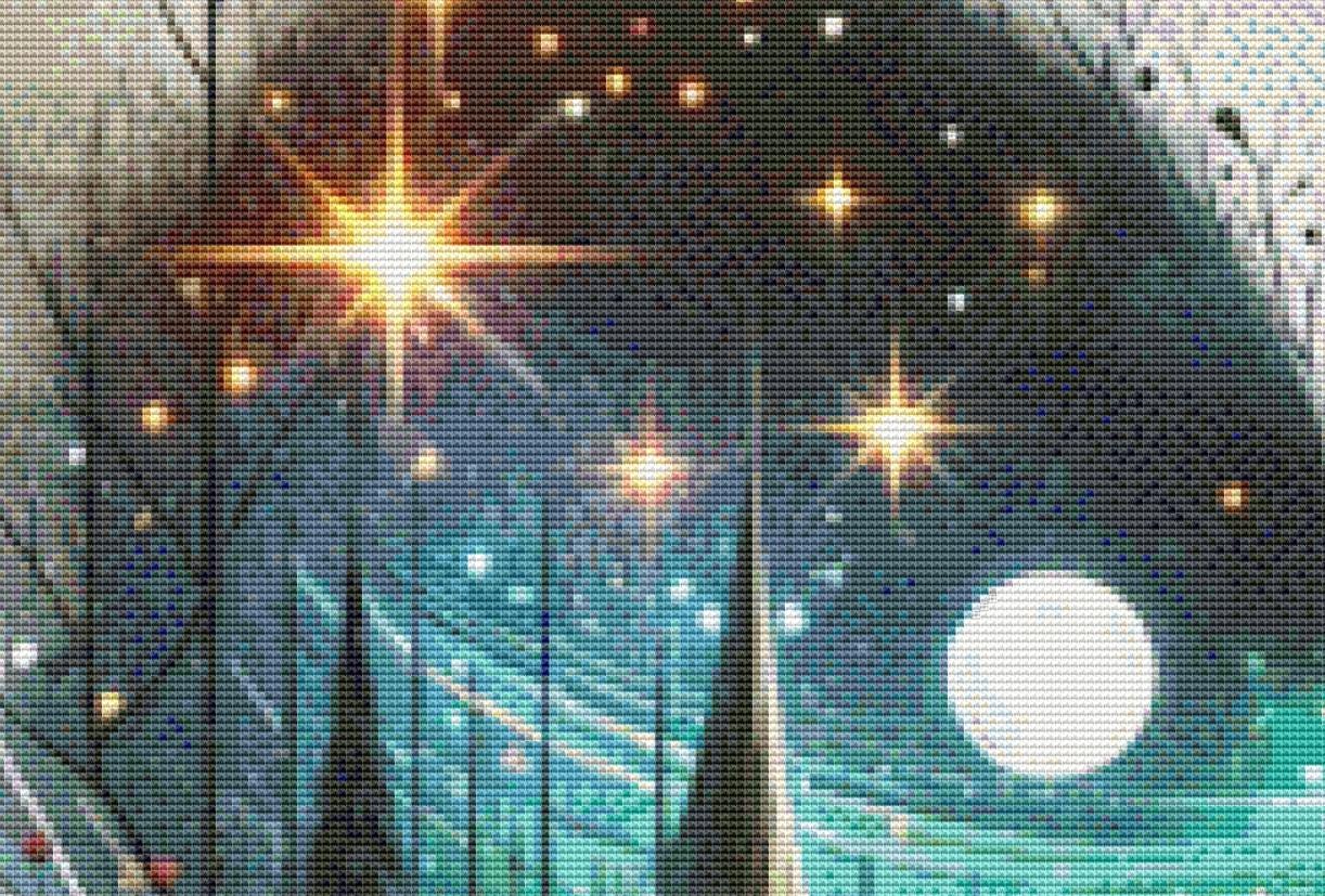 An Enchanted Winters Eve counted cross stitch pattern by World of Love Hearts/Adrian G. Eyre