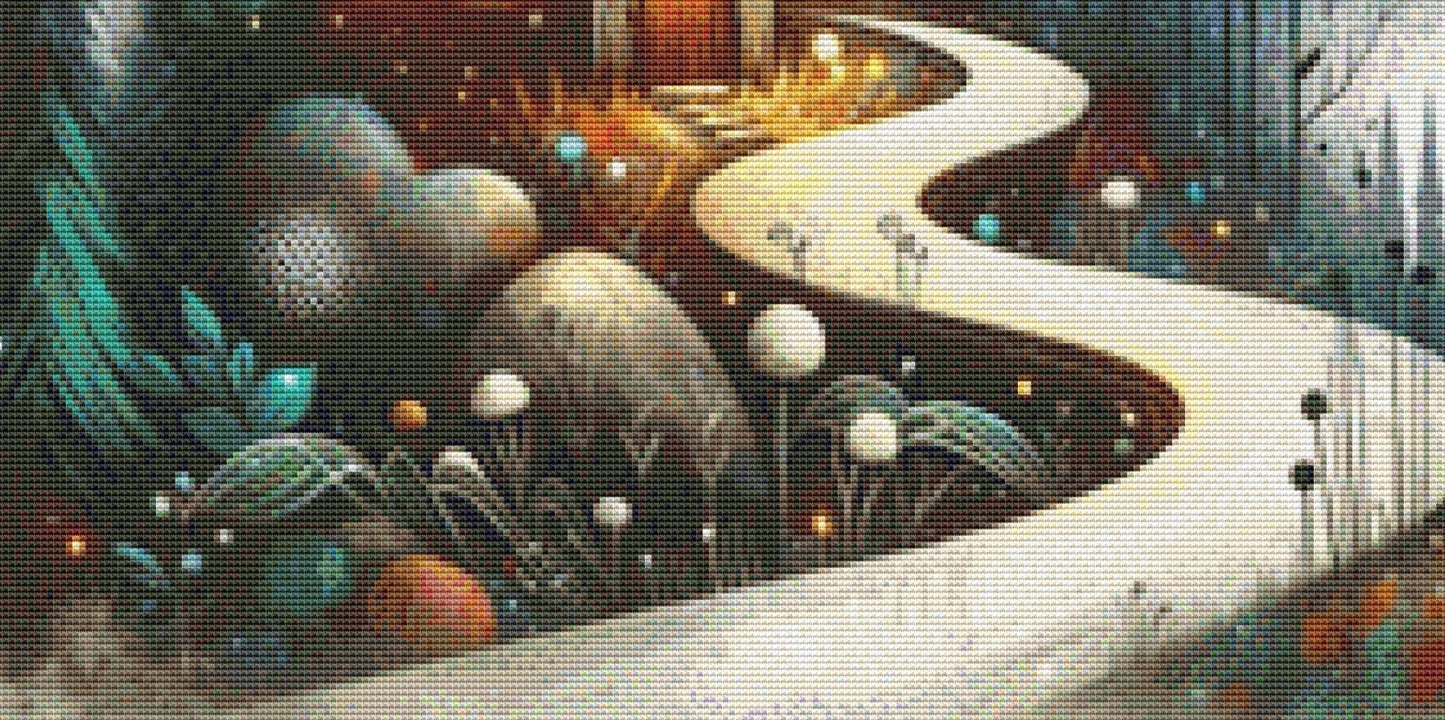 An Enchanted Winters Eve counted cross stitch pattern by World of Love Hearts/Adrian G. Eyre