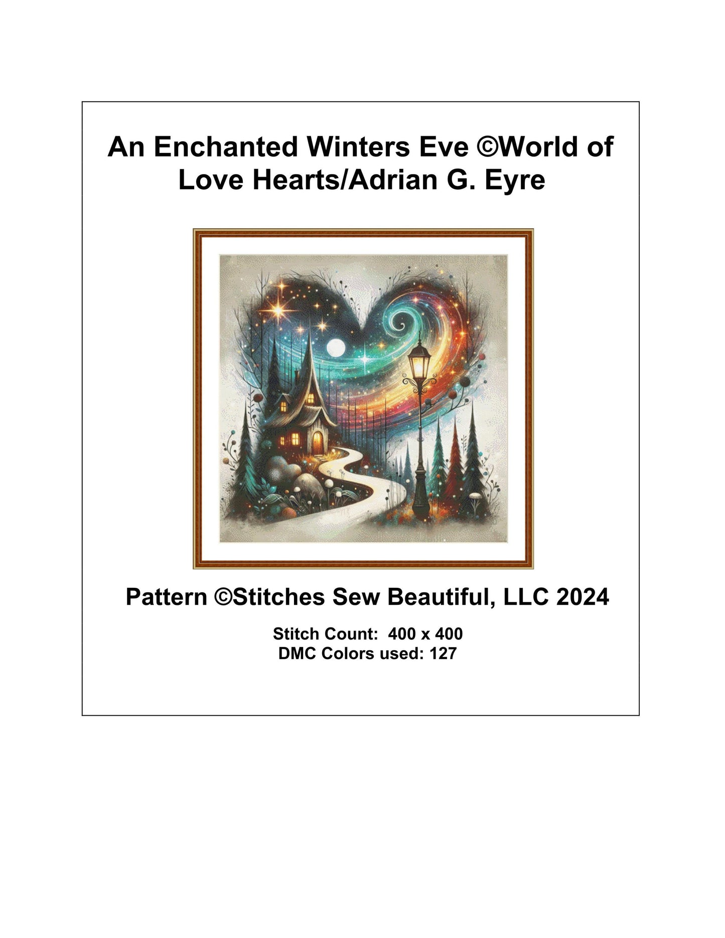 An Enchanted Winters Eve counted cross stitch pattern by World of Love Hearts/Adrian G. Eyre