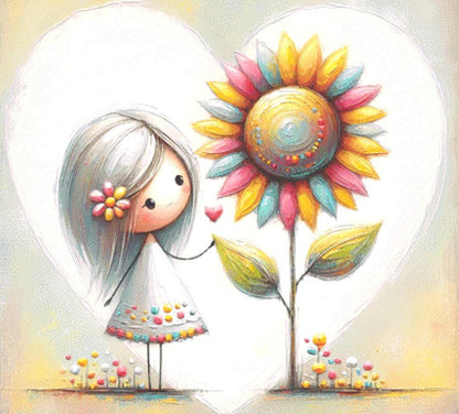 Lovely Sunflower counted cross stitch pattern by World of Love Hearts/Adrian G Eyre
