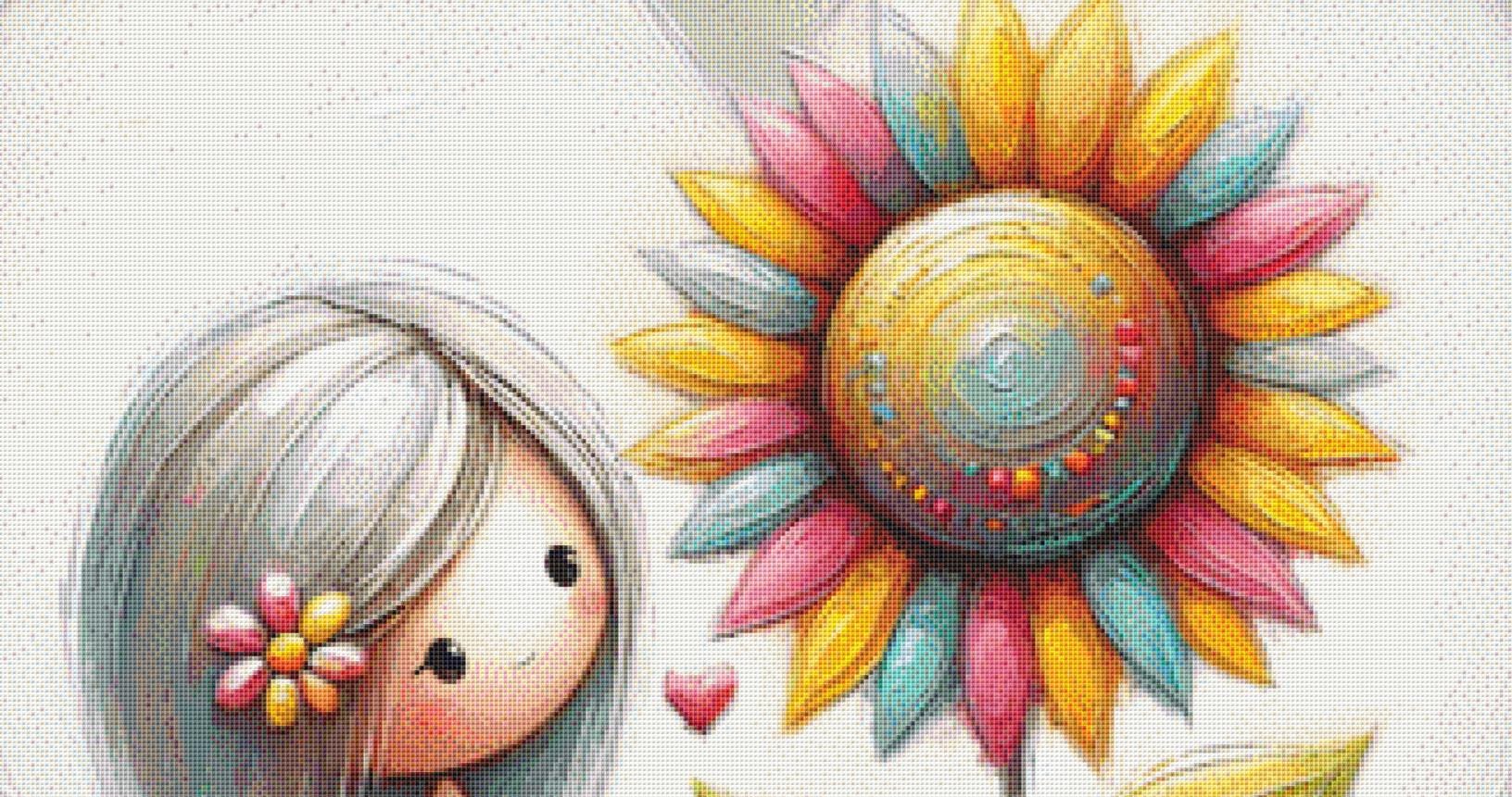 Lovely Sunflower counted cross stitch pattern by World of Love Hearts/Adrian G Eyre