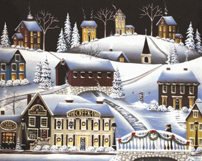 Christmas in Fox Creek Village counated cross stitch pattern by Catherine Holman/Ansada Licensing Group, LLC