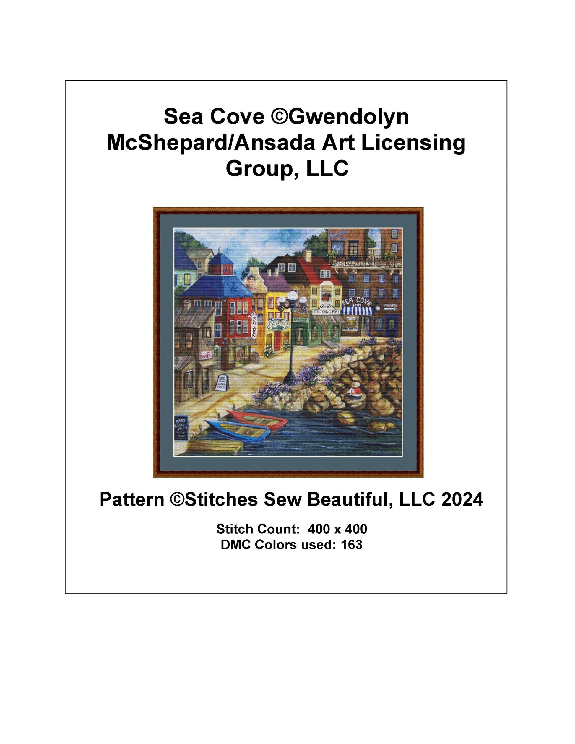 Sea Cove counted cross stitch pattern by Gwendolyn McShepard/Ansada Art Licensing Group, LLC