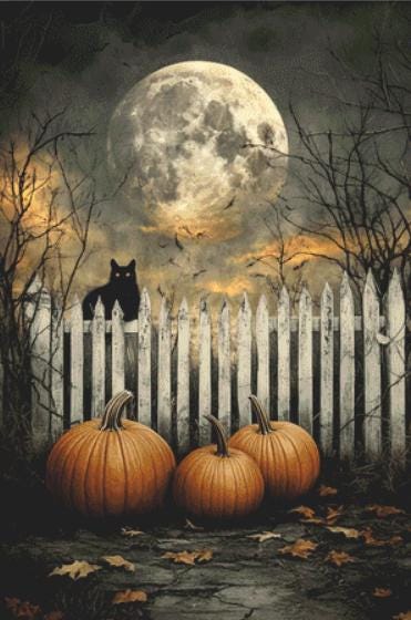 Waiting for Halloween counted cross stitch pattern by Eder Jose Rosa
