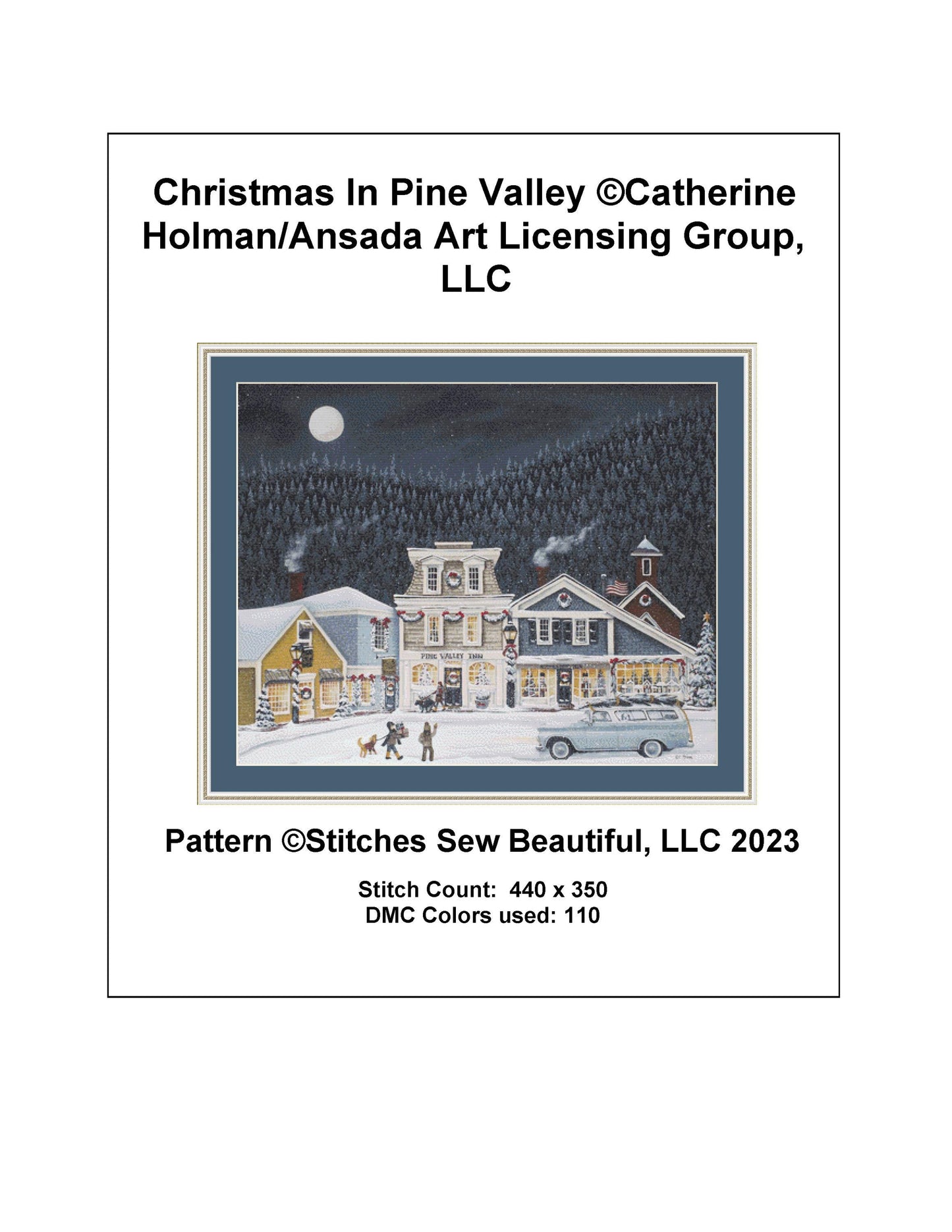 Christmas in Pine Valley counted cross stitch pattern by Catherine Holman/Ansada Art Licensing Group, LLC