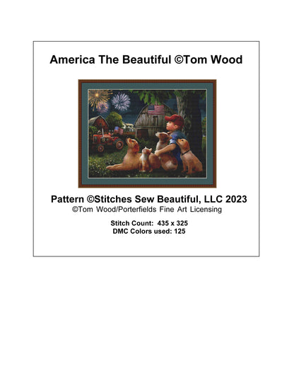 America the Beautiful cross stitch pattern by Tom Wood/Porterfields Fine Art Licensing