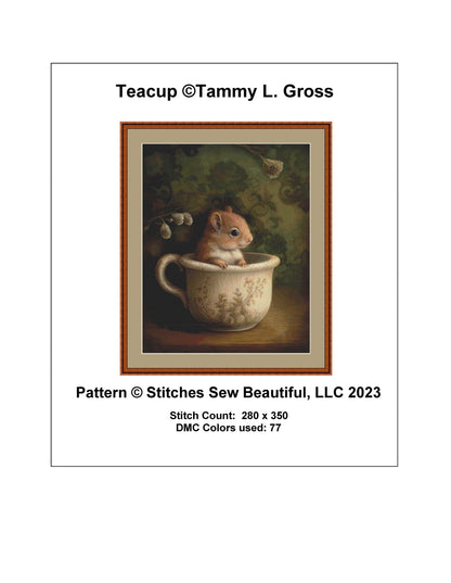Teacup cross stitch pattern by Tammy L. Gross