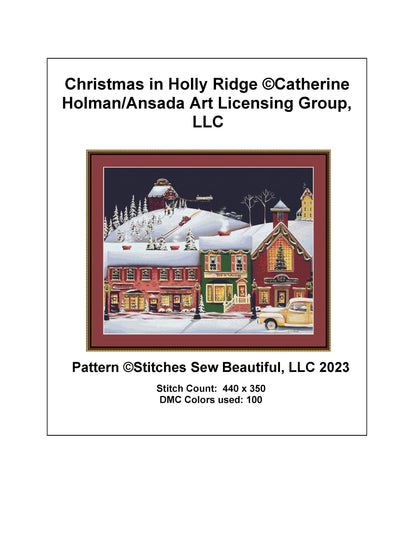 Christmas in Holly Ridge counted cross stitch pattern by Catherine Holman/Ansada Art Licensing Group, LLC