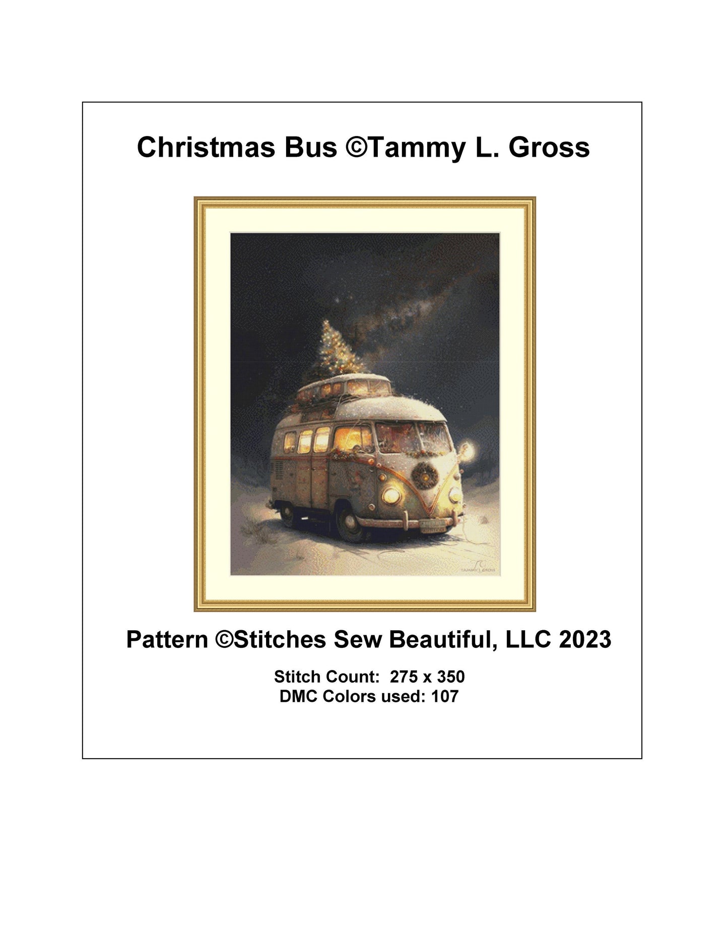 Christmas Bus cross stitch pattern by Tammy L. Gross