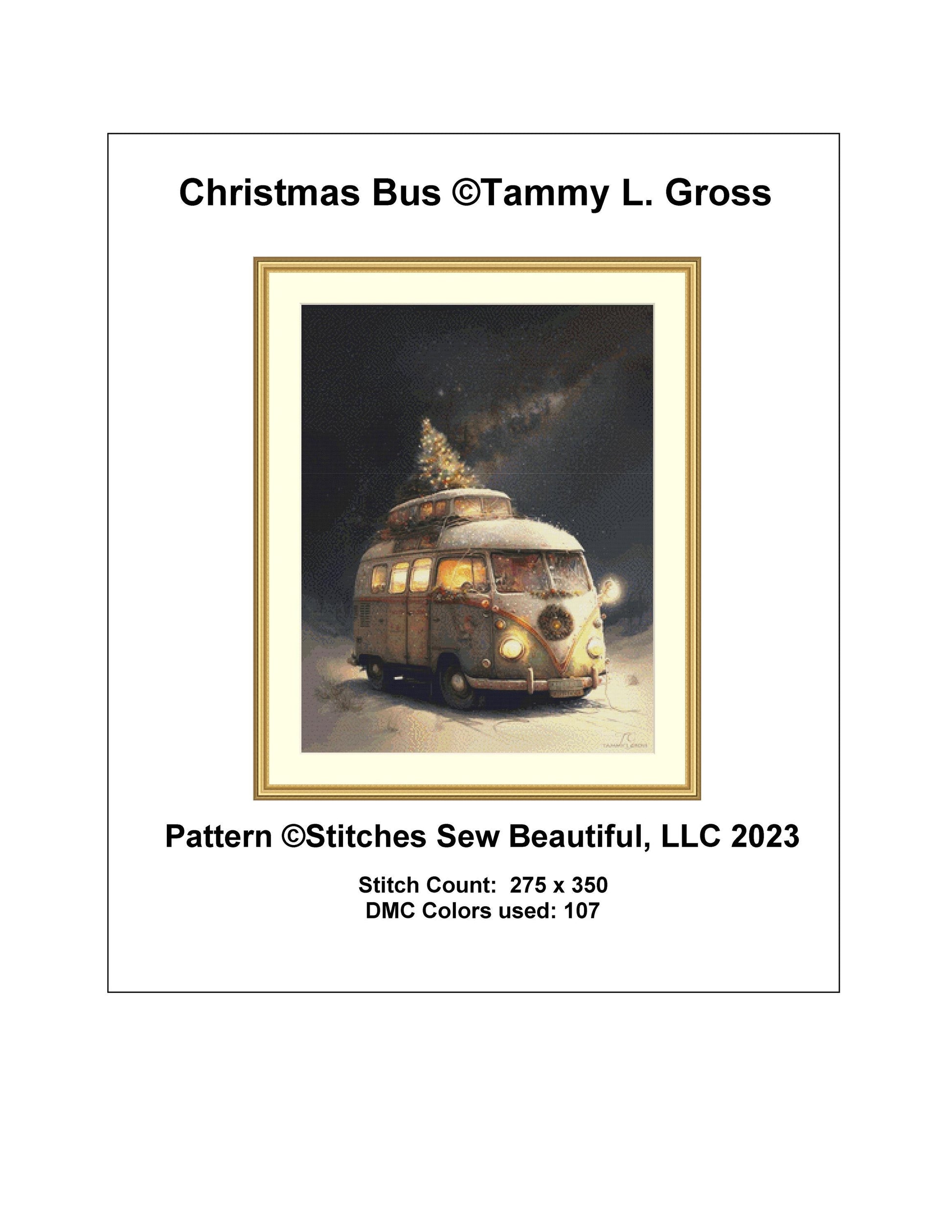Christmas Bus cross stitch pattern by Tammy L. Gross