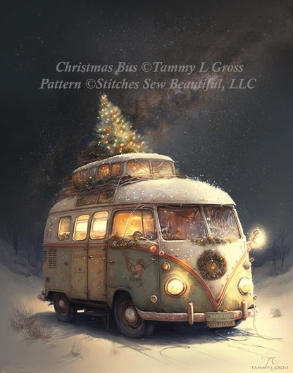 Christmas Bus cross stitch pattern by Tammy L. Gross