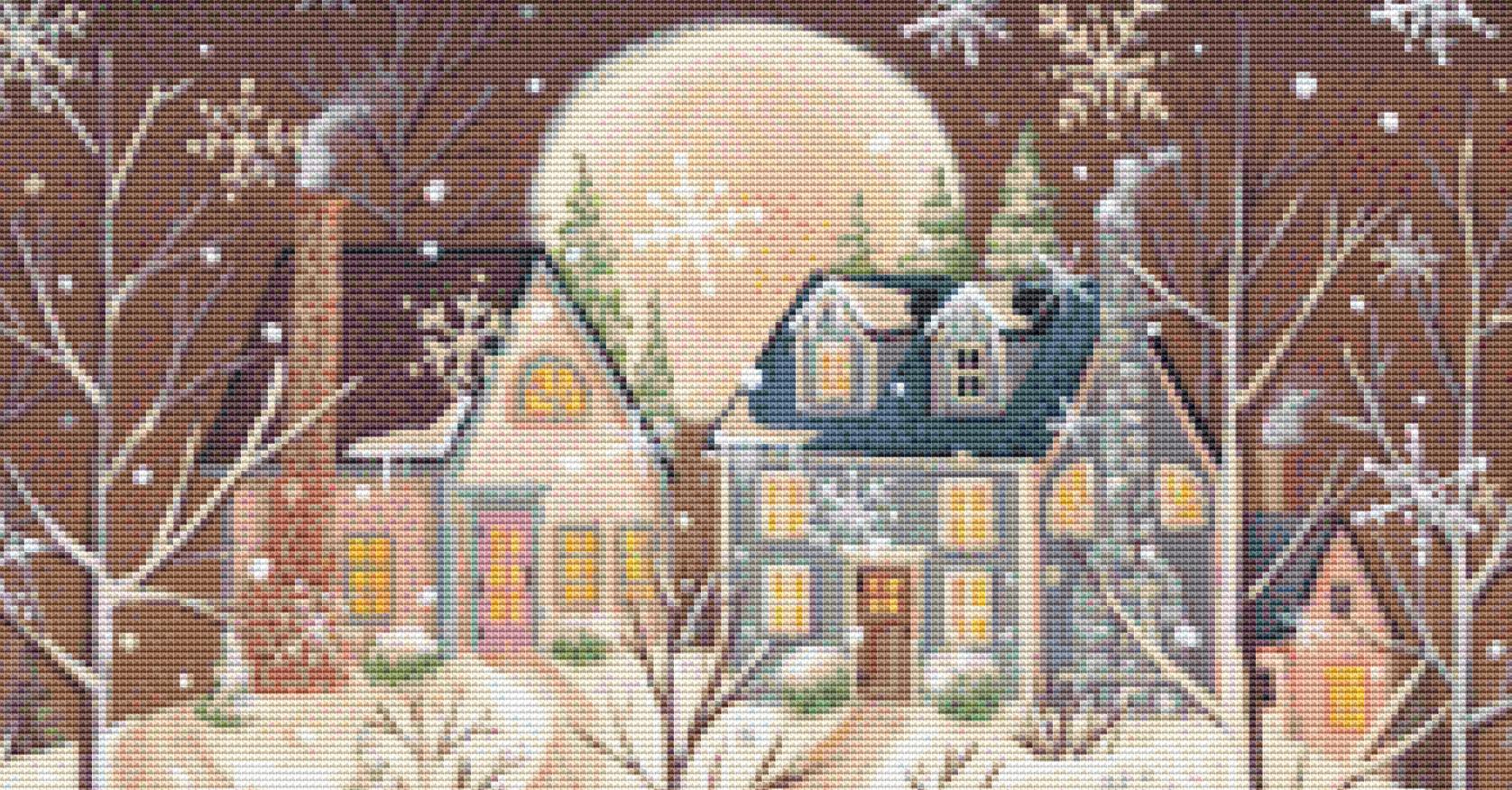 Over the River Through the Woods counted cross stitch pattern by Kim Leo licensed by JMS Art Licensing