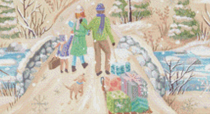 Over the River Through the Woods counted cross stitch pattern by Kim Leo licensed by JMS Art Licensing