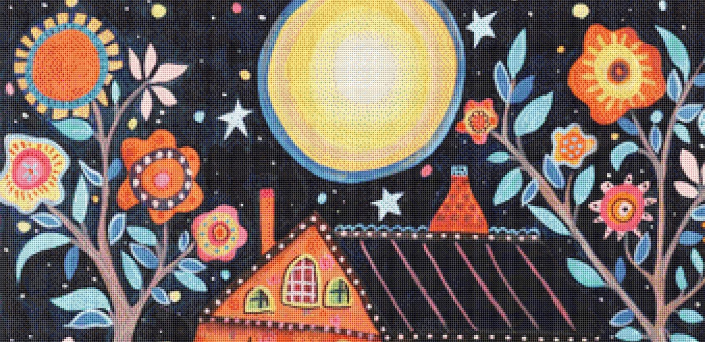 Big Moon counted cross stitch pattern by Karla Gerard