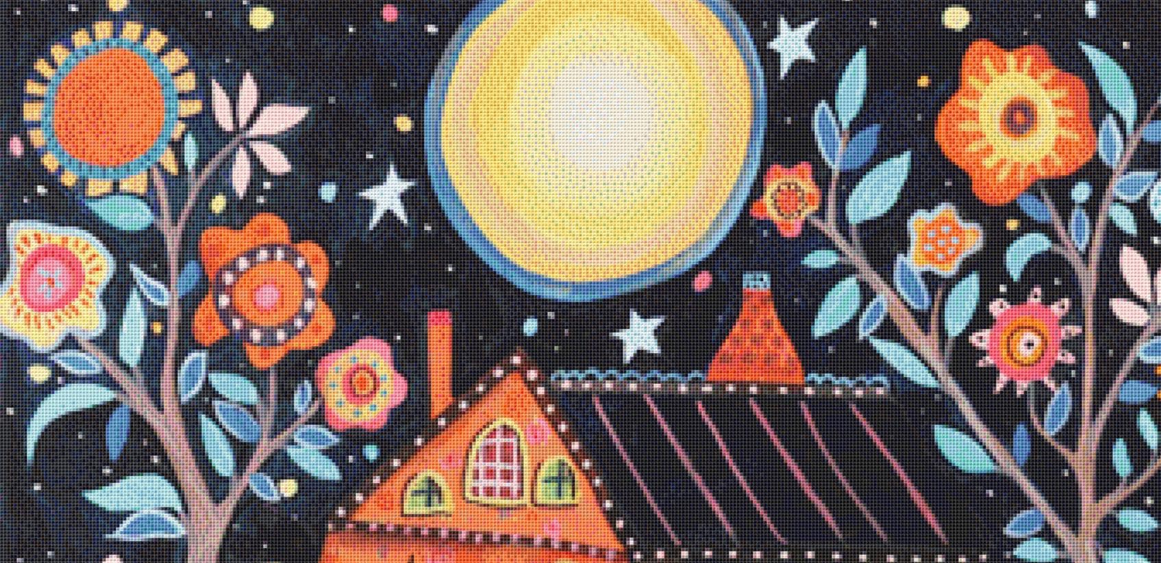 Big Moon counted cross stitch pattern by Karla Gerard