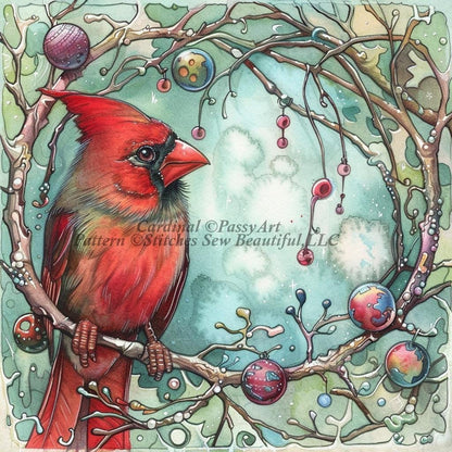 Cardinal counted cross stitch pattern by PassyArt