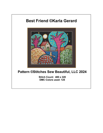 Best Friend counted cross stitch pattern by Karla Gerard