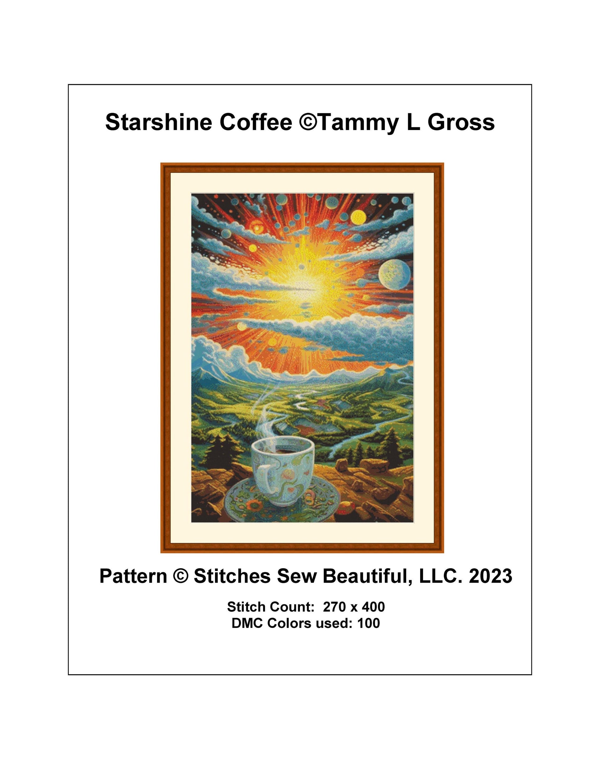 Starshine Coffee cross stitch pattern by Tammy L. Gross