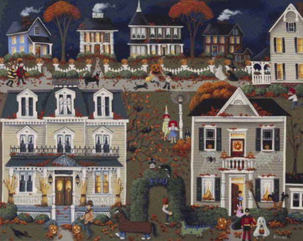 Echoes of Trick or Treat cross stitch pattern by Catherine Holman/Ansada Art Licensing Group, LLC