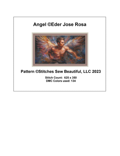 Angel cross stitch pattern by Eder Jose Rosa