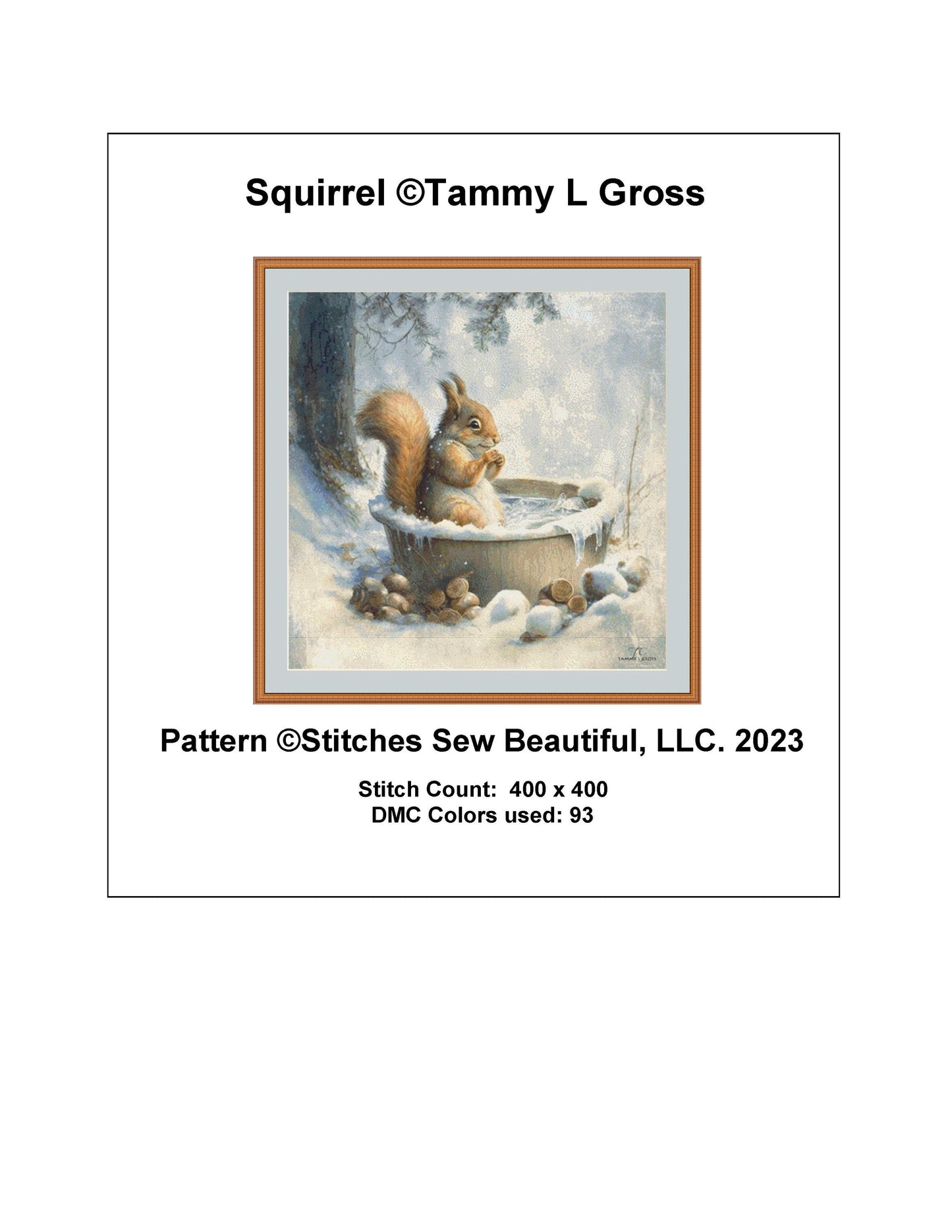 Squirrel cross stitch pattern by Tammy L. Gross
