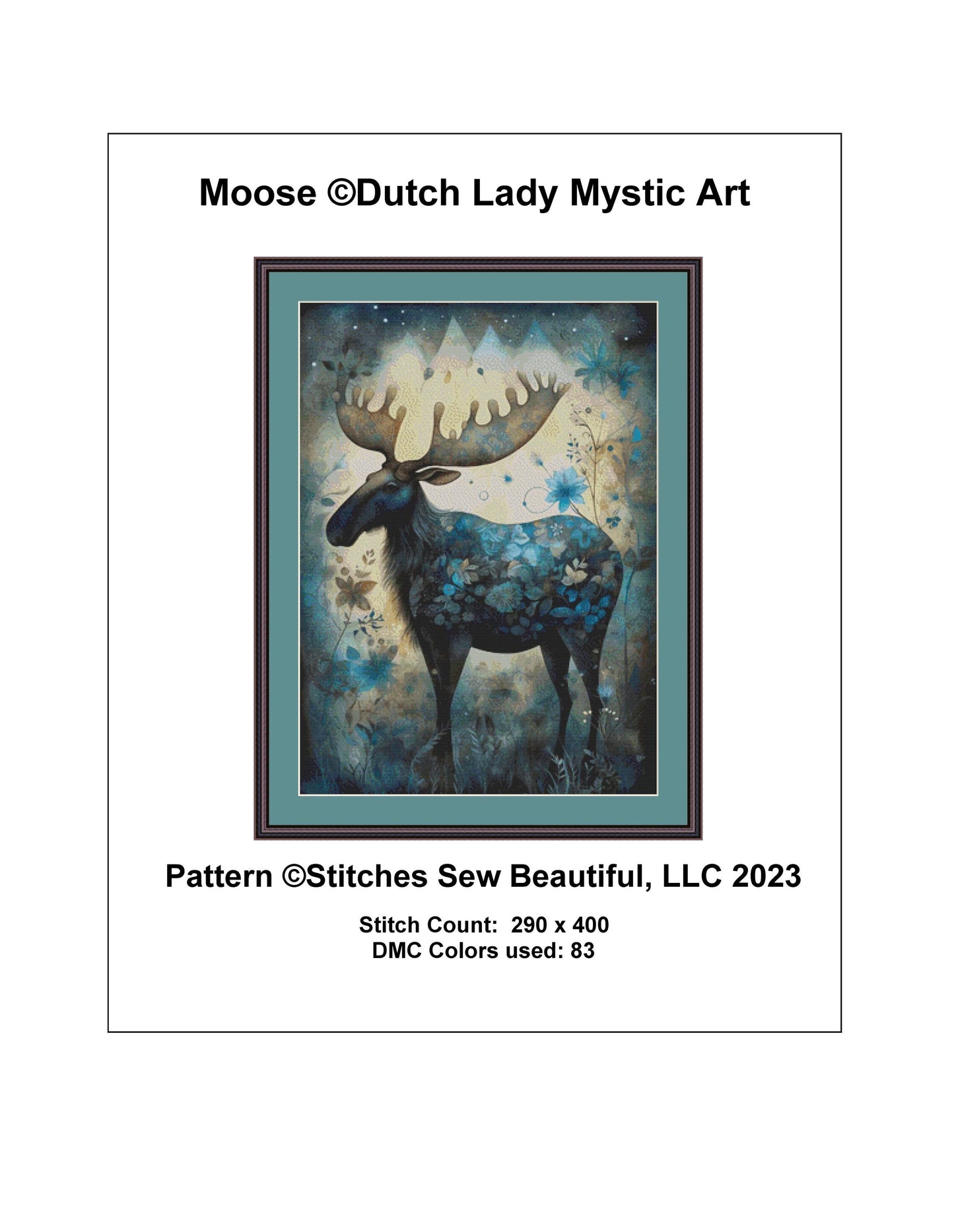 Moose cross stitch pattern by DutchLadyMysticArt