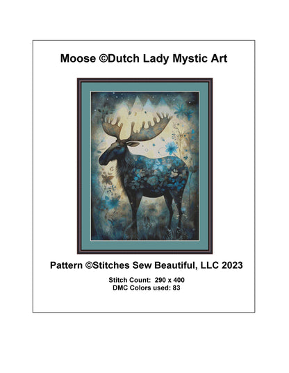 Moose cross stitch pattern by DutchLadyMysticArt