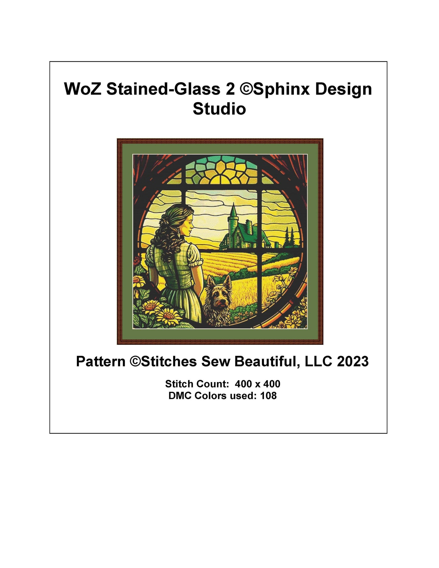 WoZ Stained-Glass 2 cross stitch pattern by SphinxDesignStudio