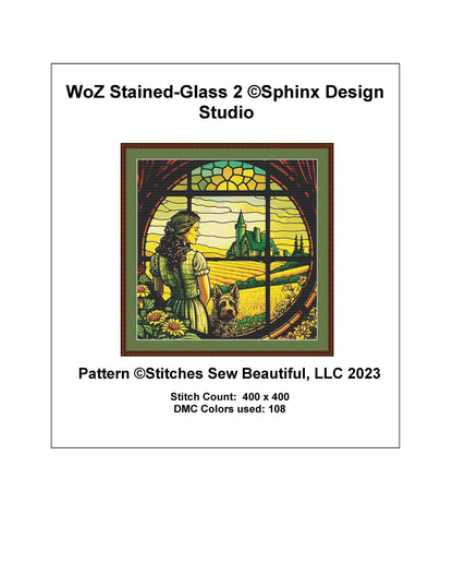 WoZ Stained-Glass 2 cross stitch pattern by SphinxDesignStudio