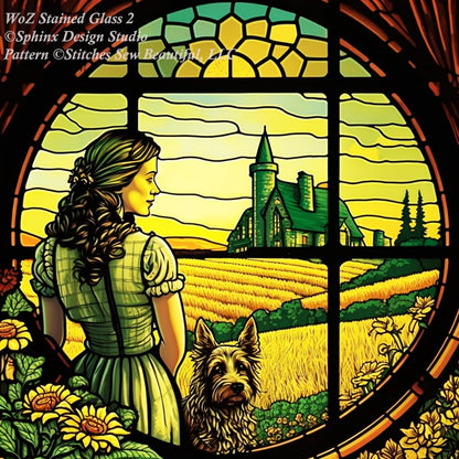 WoZ Stained-Glass 2 cross stitch pattern by SphinxDesignStudio