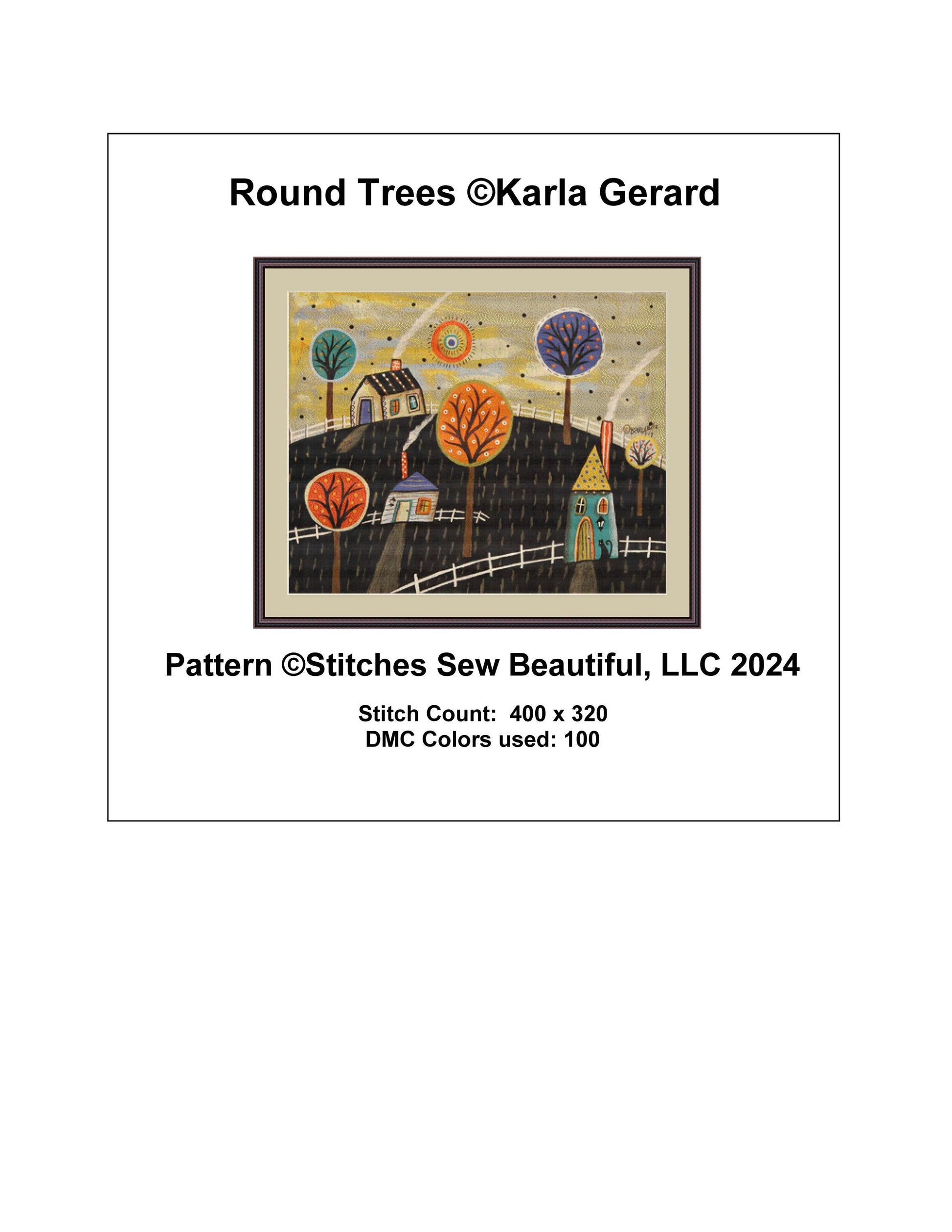 Round Trees cross stitch pattern by Karla Gerard