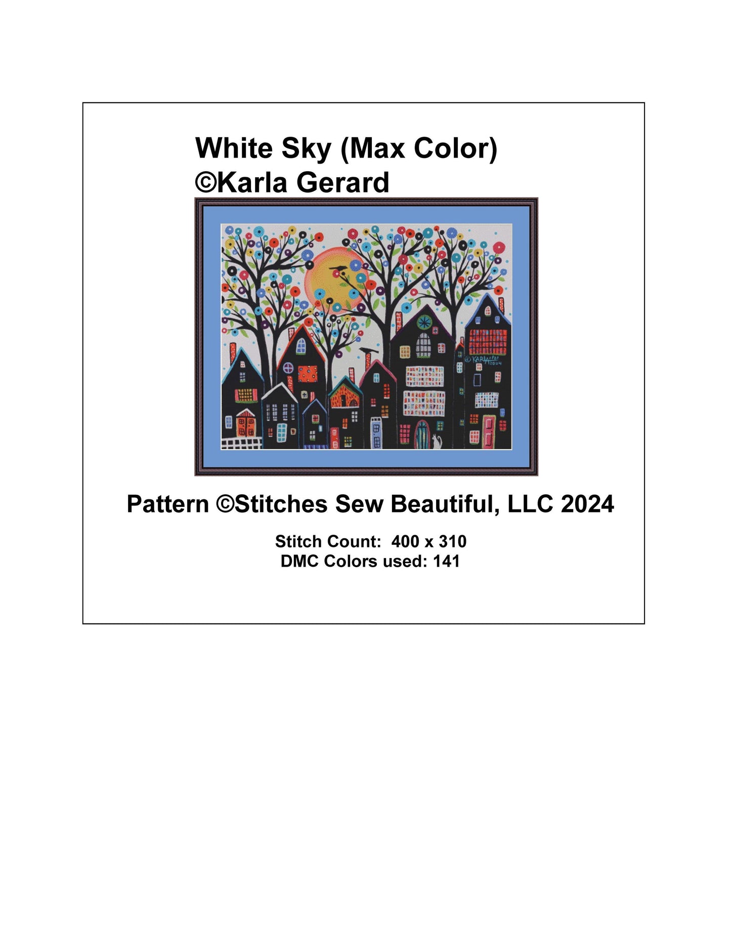 White Sky (Max Color) counted cross stitch pattern by Karla Gerard