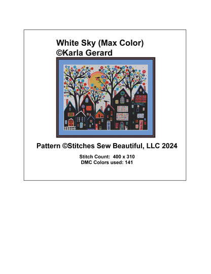 White Sky (Max Color) counted cross stitch pattern by Karla Gerard