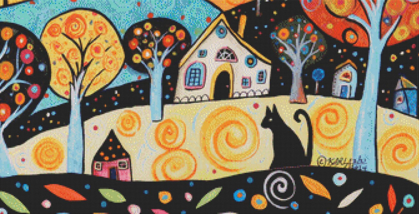 Cheery Night (Max Color) counted cross stitch pattern by Karla Gerard