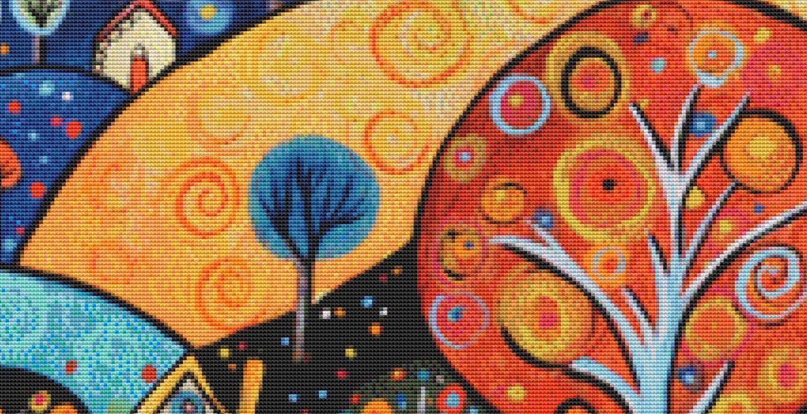 Cheery Night (Max Color) counted cross stitch pattern by Karla Gerard
