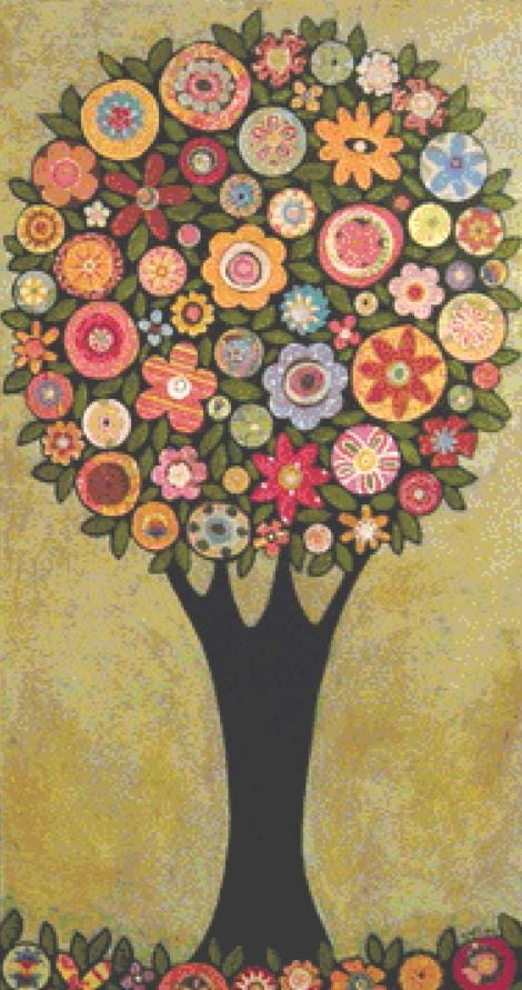 Flowering Tree 1 counted cross stitch pattern by Karla Gerard