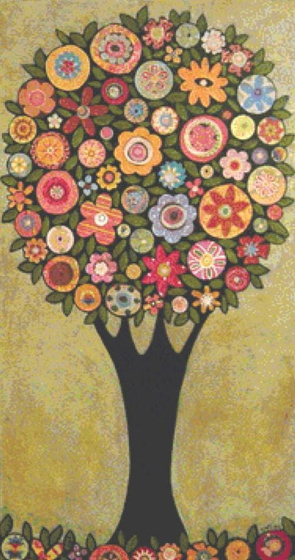 Flowering Tree 1 counted cross stitch pattern by Karla Gerard