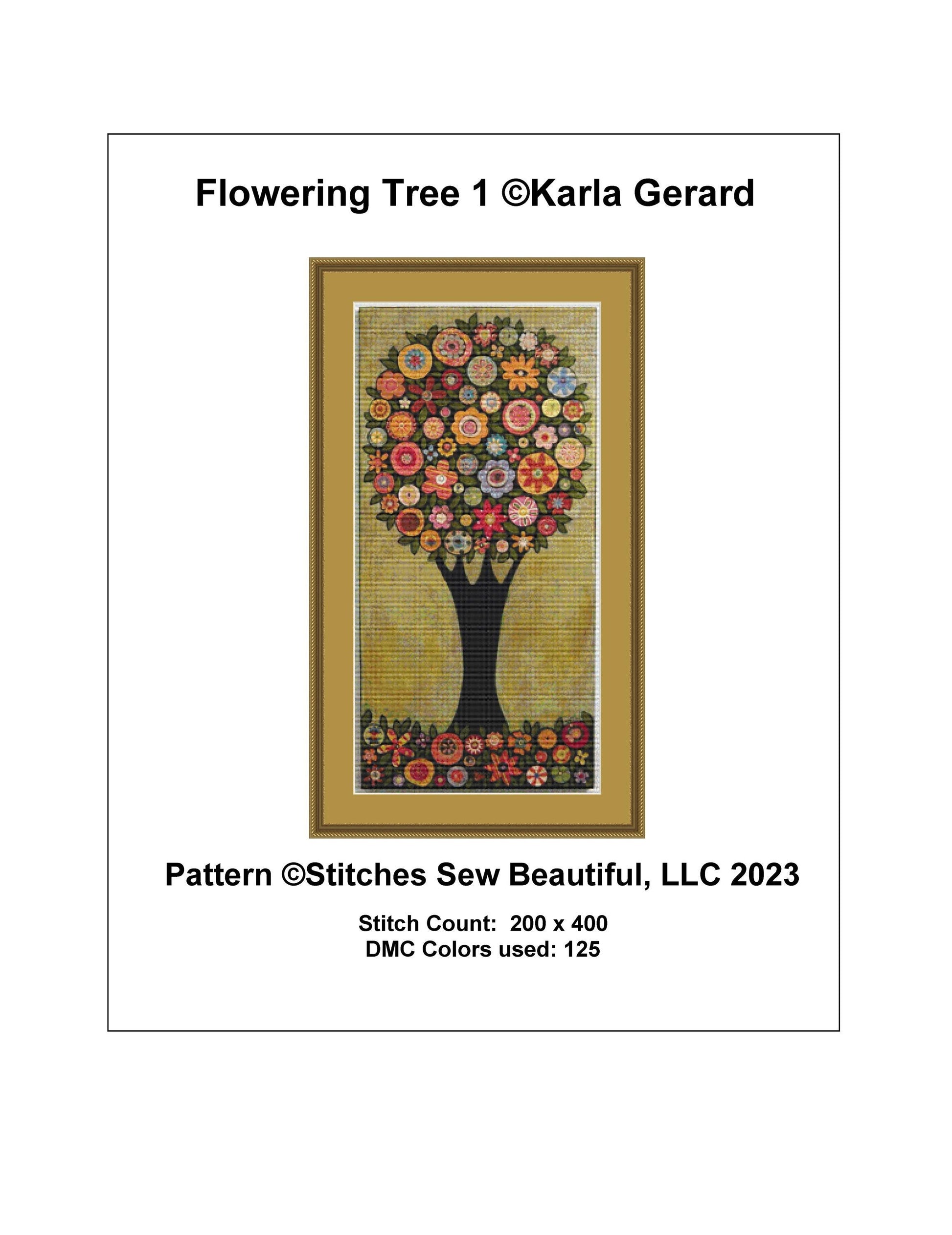 Flowering Tree 1 counted cross stitch pattern by Karla Gerard